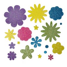 [ 1126233 ] 글리터 폼 플라워 스티커 - 봄 여름 필 앤 스틱 자체 접착 DIY 공예 스크랩북 200피스