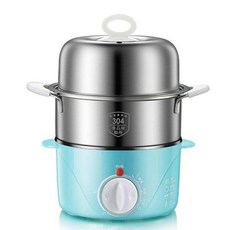 【凱琦嚴選】雙層煮蛋器 定時 自動斷電 304不鏽鋼 110V蒸蛋器 蒸煮兩用 台灣專用, 不鏽鋼
