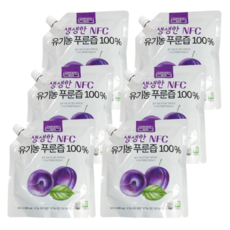 생생한 NFC 유기농 푸룬즙 100%, 6개, 500ml