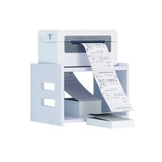 BenF Home 공간절약 라벨 송장 2단 보관 스탠드 영수증 수납용 우드보드 데스크 정리대, 1개, 화이트