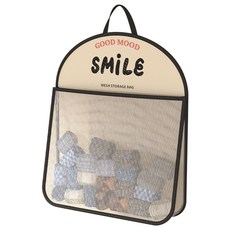 日系動物透氣網孔收納掛袋 內衣褲襪收納袋 浴室玩具收納袋 衣櫃收納網袋, 文字款, 1個