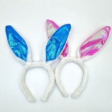 반짝이토끼머리띠, 1개, 블루