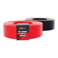 GS Power 100피트 CCA 12 게이지 와이어 오토모티브 레드 블랙 12 AWG 12v 유연한 스피커 전기 와이어 저전압 자동차 스테레오 오디오 트레일러 하네스 연결 배, 16 Gauge-25 ft-Non-Bonded
