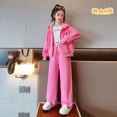 賣場新品女童運動套裝秋裝2025新款120碼-170碼洋氣時髦兒童休閒棒球服工裝衛褲兩件套