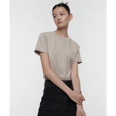 MUSINSA STANDARD WOMAN 우먼즈 크루 넥 크롭 반팔 티셔츠 [머쉬룸] 202312