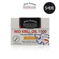 피터앤존 레드 크릴오일 1500mg 남극해 오메가3 아스탄잔틴 2개월분 60캡슐 5개