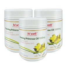 하이웰 뉴질랜드 유기농 오가닉 달맞이꽃오일 감마리놀렌산 200정 달맞이꽃종자유 1000mg, 3개