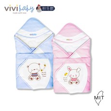 ViVibaby【台灣現貨 2色 MIT】冬夏兩用舖棉包巾 BABY衣服 嬰兒服飾 嬰兒包巾 吸濕透氣 親膚