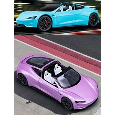 자동차모형 합금 스케일 모델 대형 스포츠카 키덜트, 1개, 1:24 테슬라 로드스터 레드