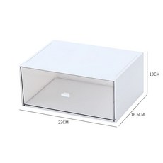 桌面加高多層抽屜收納盒 透明文具彩妝小物整理箱 白色, 1個, 高款-大格（白色）