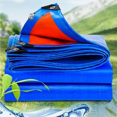 시스슈 두꺼운 내마모 방수 천 파란색과 주황색 PE 방수포 그라운드시트 텐트방수포 양면코팅 캠핑 천막