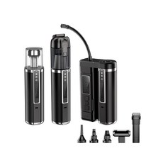 TRADER D28 多功能車用無線吸塵器，強勁吸力，LED照明，多配件組合，輕鬆清潔車內各角落, 黑-多功能吸塵器