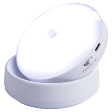 360度智能感應燈 USB充電磁吸式 免安裝 感應燈 夜間感應燈 走廊燈 櫥櫃燈 氛圍燈 小夜燈, 白光+暖黃光, 1個