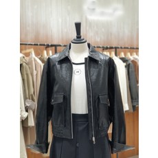 [백화점 홈쇼핑 정품] 지컷 칼라드 밴딩 헴 신세틱 레더 점퍼 7255175101