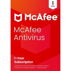 McAfee Antivirus 1-디바이스 | 새로운 위협과 진화하는 위협으로부터 실시간 PC 보호 | Windows PC용 AntiVirus 소프트웨어 2026 | 자동 갱신
