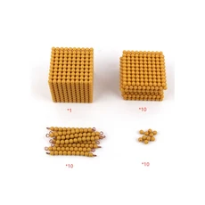 진주 황금 구슬 재료 단위/바/사각형/큐브 간단한 은행 게임 십진수 학습 장난감 수학 도구, [01] 옵션1, 01 Simple Bank Game
