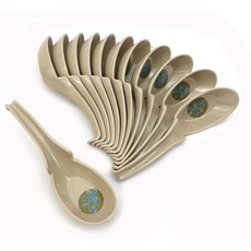 JapanBargain 60팩 아시안 수프 스푼 - 멜라민 롱 핸들 완톤 포 라멘 우동 미소 스푼 후크 및 노치 포함 식기세척기 사용 가능 그린, 12, 초록색