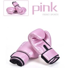 廣隆 FRISKY 拳擊手套 乳膠內膽 搏擊 散打 泰拳 打沙包訓練, 1個, 10盎司-粉色, 粉色