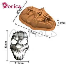 3D 광대 해골 마스크 무스 케이크 몰드 초콜릿 실리콘 DIY 할로윈 유령 석고 모델 주방 제빵기 액세서리, 01 빠른  Mainland, 06 MC 477