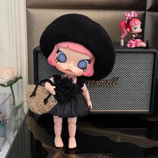 팝마트 몰리 지거 피규어 인형옷 악세서리 소품, 몰리 블랙 원피스 세트(모자+스커트+가방)