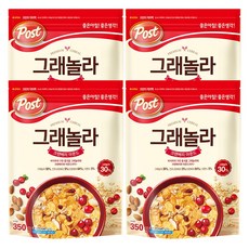 포스트 그래놀라 크랜베리 아몬드 시리얼, 350g, 4개