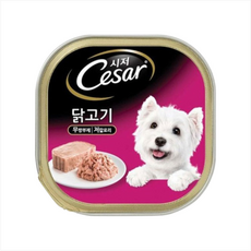 시저 강아지 간식 주식 습식 사료 쇠고기, 닭, 100g, 6개