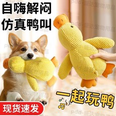 狗狗玩具解悶神器小狗毛絨聲大狗幼犬柯基大型犬磨牙用品 熱銷互動2件套laiwc, 1個, 【仿真鴨叫】萌寵衝鋒鴨