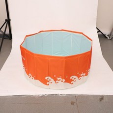 免充氣可折疊兒童戲水池 圓形, 摺疊泳池 90cm 黃色, 1個