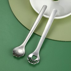 고급형 고양이발모양 스텐 티스푼 아이스크림 디저트 요거트 스푼, 1개, 구멍뚤린 스푼