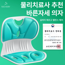 실버리 인체공학 바른자세 등받이 좌식의자, 에메랄드