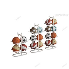 全店低價 籃球收納架 籃球置物架 壁掛收納 足球收納 排球架 球架 清倉戶外簡易鐵藝籃球排球收納球類擺放置物架球架球展, 白色,四層, 1個