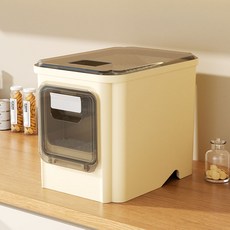 重力導流米桶 大容量 密封收納, 米白色, 1個, 1L