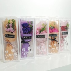 향기가득 스승의날 어버이날 플라워박스 [이거찜] 카네이션 비누꽃다발 꽃바구니, (퍼플)4 어머니감사합니다