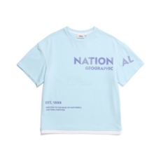 K232UTS830 그래픽 레이어드 반팔티 AQUA RGN043 NEU046