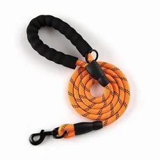 150Cm 강한 개 가죽 끈 애완 동물 큰 작은 중형 드래그 당겨 견인 골든 리트리버에 반사, 02 Orange, 01 0.8cm 150cm, 01 빠른, 02 Orange