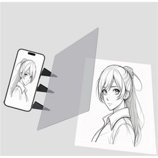 스마트폰 드로잉보드 태블릿 휴대폰 스케치 밑그림 반사 따라그리기, 6.5in