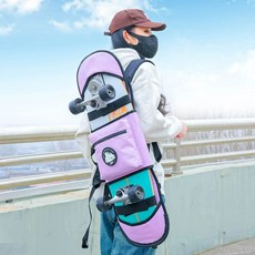 스케이트보드 롱보드 멀티백 백 대용량 숄더백 백팩, C. 보라 먼산