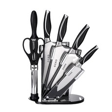 CCKO 刀具套裝七件組, 1套, 剁骨刀／切片刀／三德刀／水果刀／廚房剪／磨刀棒／壓克力底座