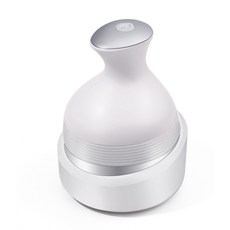 美容級硅膠頭部按摩儀 貓咪造型 USB充電 頭皮按摩爪, 1個, 白色, 白色