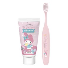 Life FAIR 法貝生活 My Melody兒童含氟牙膏牙刷組 (草莓口味) 附萬用收納袋, 1套