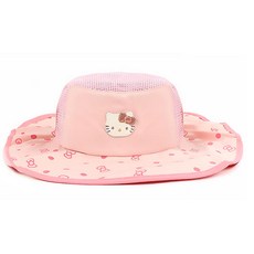 Hello Kitty 凱蒂貓 蝴蝶結Ultra露營帽兒童遮陽帽露營帽兒童青少年防紫外線夏季帽子兒童遮陽帽