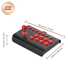 닌텐도 스위치용 아케이드 스틱 및 스위치 조이스틱 컨트롤러 안드로이드 파, 1개, red-black, red-black