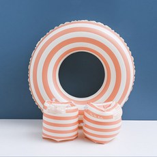 성인용 수영 연습 부력 보조 팔튜브 여름 물놀이 장비 안전 수상 레저용품, 1개, 세트 60 복고 캔디 오렌지 10~20kg
