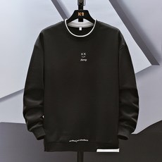 봄 가을 남성용 라운드넥 순면 긴팔 맨투맨 빅사이즈 포함 따뜻한 향기 라운드넥으로 부드러운 목선 긴팔 디자인 솔리드 컬러