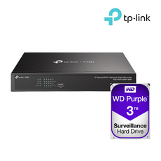 티피링크 VIGI NVR1004H-4P 3TB HDD 4채널 POE NVR 녹화기 세트, 1개