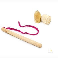 두루픽 나무 줄팽이 세트 팽이 놀이 치기 전통 민속 게임 민속놀이, 1개