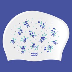 윙키밍키 베리가득 실리콘 롱헤어 긴머리 빅사이즈 수모 수영 모자, WHT, 1개 WHT, 1개