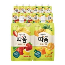 빙그레 따옴 트위스트 딸기 바나나 6개 + 귤 파인애플 (총 12개)..., 따옴 트위스트 딸기 바나나 6개 + 귤 파인애플 6개, 190ml