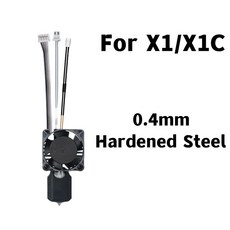 BAMBU X1 X1C P1P P1S 하드 팬용 스틸 노즐 서미스터 기존 콤보 냉각 대나무 엔드, X1 Fully Hotend 0 4