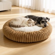 고양이 침대 강아지 방석 양면 사계절 패드 포함 대형 쿠션, 1개, 카키
